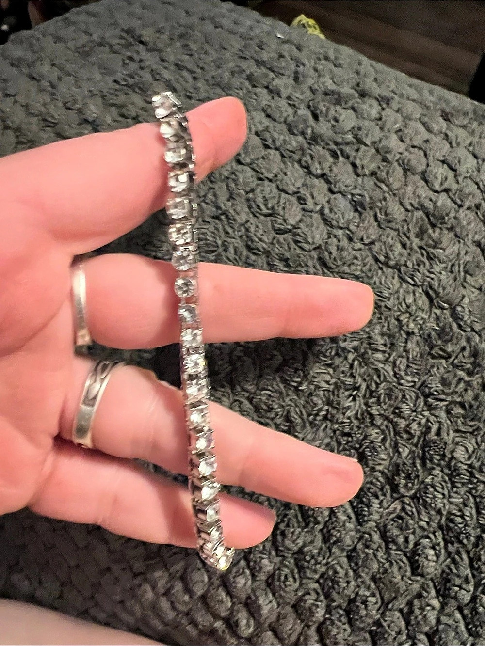 Silver-Tone Rhinestone Anklet - Picture 4 of 4